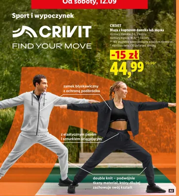 Bluza z kapturem damska Crivit promocja w Lidl