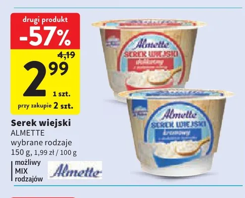 Serek wiejski Almette promocja w Intermarche