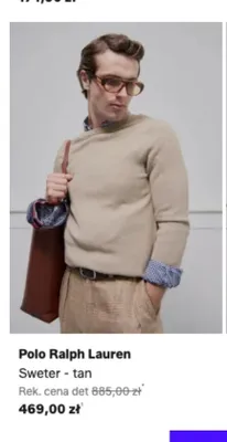 Sweter tan Polo Ralph Lauren promocja w Lounge by Zalando