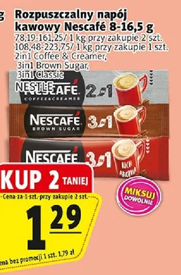 Rozpuszczalny napój kawowy Nescafe 8-16,5g przy zakupie 2 szt. promocja w Prim Market