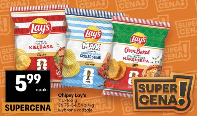 Chipsy Lay's MAX Grilled Steak promocja w Delikatesy Centrum