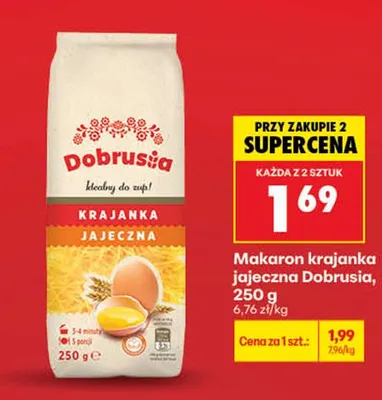 Makaron krajanka jajeczna Dobrusia promocja w Biedronka