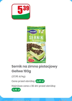 Sernik na zimno pistacjowy promocja w Dino