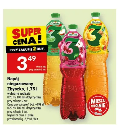 Napój niegazowany Zbyszko promocja w Twój Market