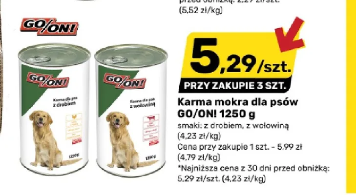 Karma mokra dla psa GO/ON! z wołowiną promocja w Bricomarche