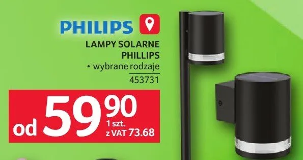 Lampy solarne Philips wybrane rodzaje promocja w Selgros
