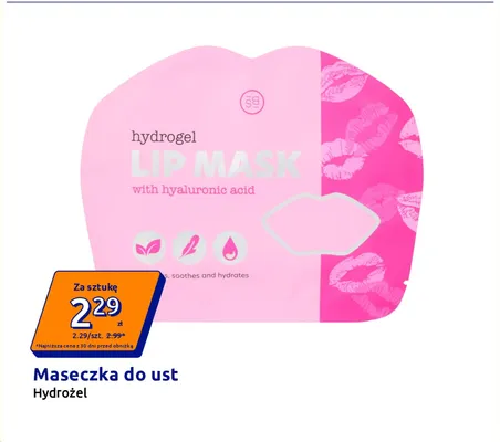 Maseczka do ust hydrożelowa Skin Bliss promocja w Action