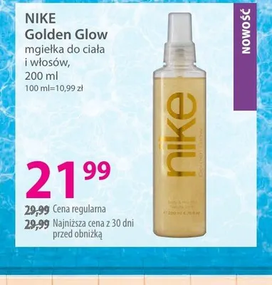 Mgiełka do ciała i włosów NIKE Golden Glow promocja w Hebe