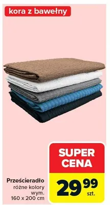 Prześcieradło różne kolory promocja w Carrefour
