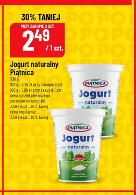 Jogurt naturalny Piątnica promocja w POLOmarket