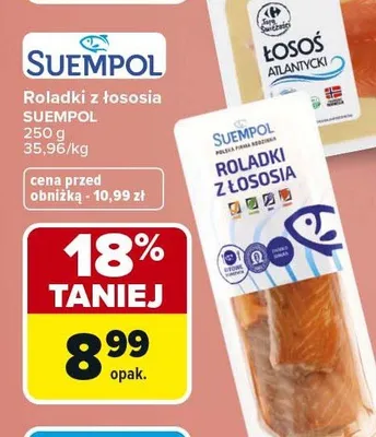 Roladki z łososia promocja w Carrefour