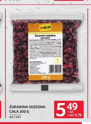 Żurawina suszona cała TOPSELLER promocja w Selgros