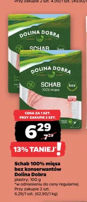 Schab 100% mięsa bez konserwantów Dolina Dobra plastry promocja w Netto
