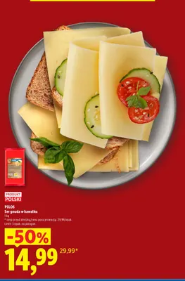 Ser gouda w kawałku Pilos promocja w Lidl