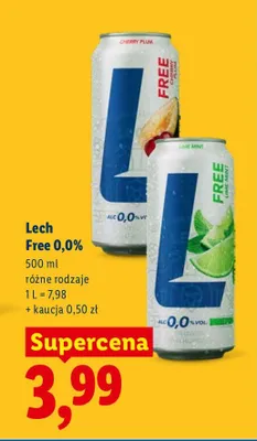 Piwo bezalkoholowe Lech Free Lime Mint promocja w Lidl