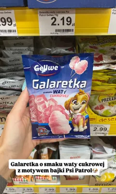 Galaretka o smaku waty cukrowej Gellwe Psi Patrol promocja w Dino