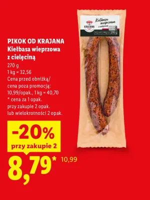 Kiełbasa wieprzowa z cielęciną Pikok Od Krajana promocja w Lidl
