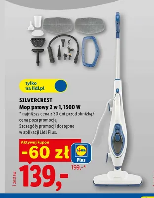 Mop parowy 2 w 1 Silvercrest promocja w Lidl