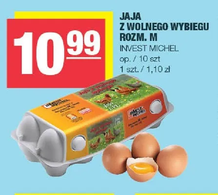 Jaja z wolnego wybiegu rozm. M Invest Michel promocja w SPAR