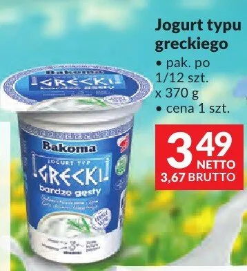 Jogurt typu greckiego Bakoma promocja w Makro