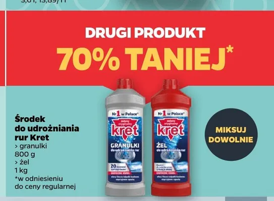 Środek do udrożniania rur granulki Kret promocja w Netto