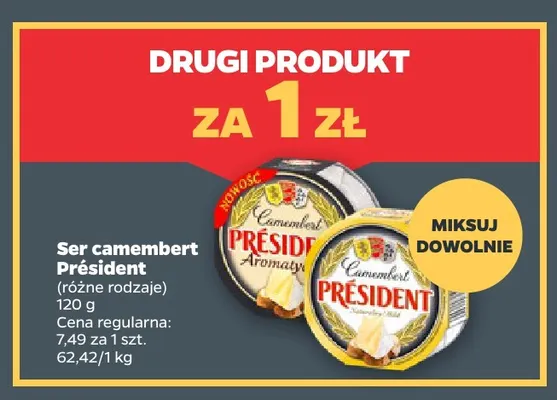 Ser camembert Aromatyczny Président promocja w Netto