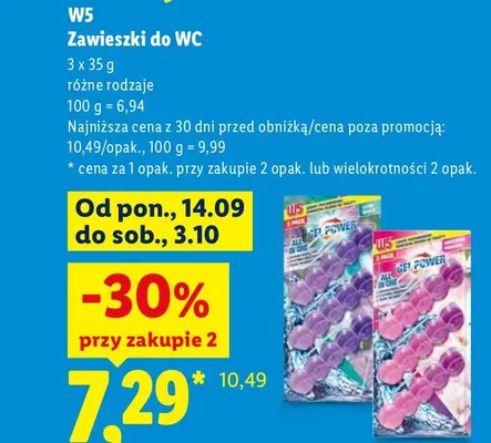 Zawieszki do WC W5 3-pak promocja w Lidl