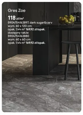 Gres Zoe dark sugar&carv 60x120cm promocja w Castorama