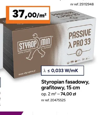 Styropian fasadowy grafitowy 15 cm Styropmin promocja w Bricoman