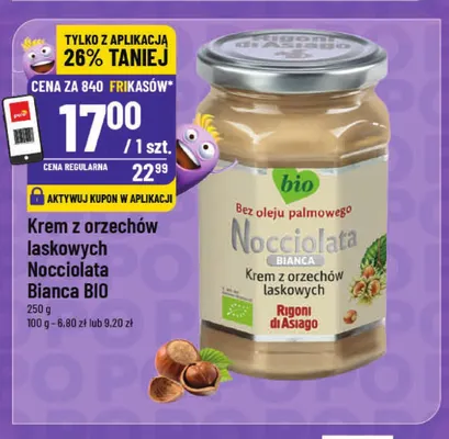 Krem z orzechów laskowych Nocciolata Bianca BIO promocja w POLOmarket