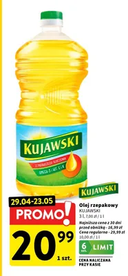 Olej rzepakowy Kujawski promocja w Intermarche