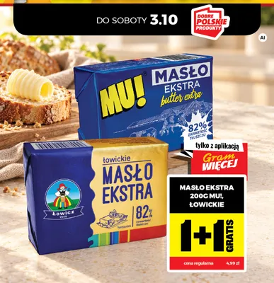 Masło ekstra MU! promocja w Gram Market