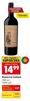 Wino czerwone półwytrawne reserva lisboa promocja w Biedronka