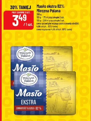 Masło ekstra 82% Mleczna Polana promocja w POLOmarket