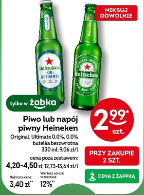 Piwo Heineken Original promocja w Żabka