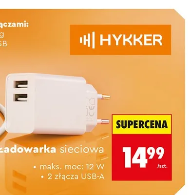 Ładowarka sieciowa HYKKER promocja w Biedronka