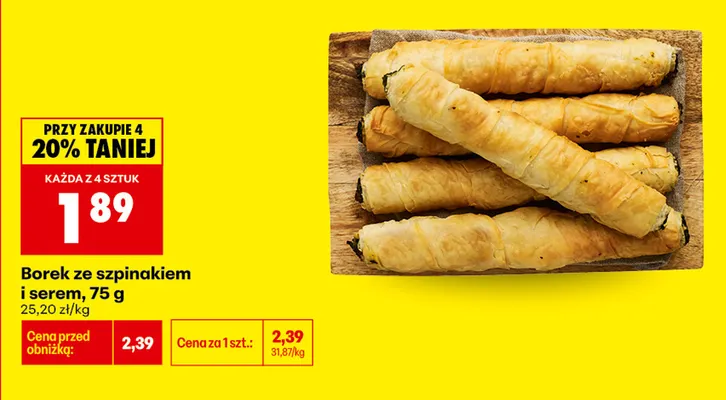 Borek ze szpinakiem i serem promocja w Biedronka