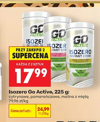 Isozero malina z miętą Go Active promocja w Biedronka