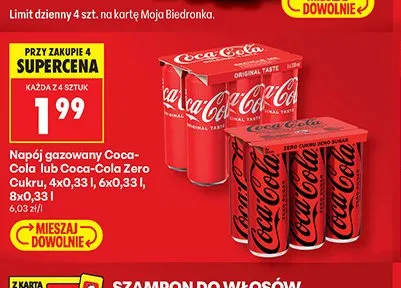 Napój gazowany Coca-Cola Zero Cukru promocja w Biedronka