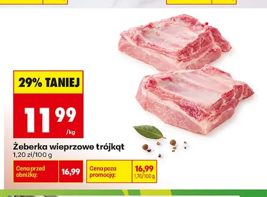 Żeberka wieprzowe trójkąt promocja w Biedronka