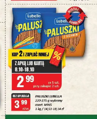 Paluszki z sezamem Lubella promocja w Chorten