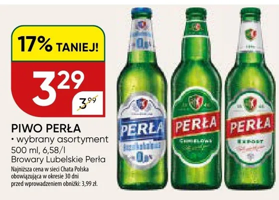 Piwo Perła promocja w Chata Polska