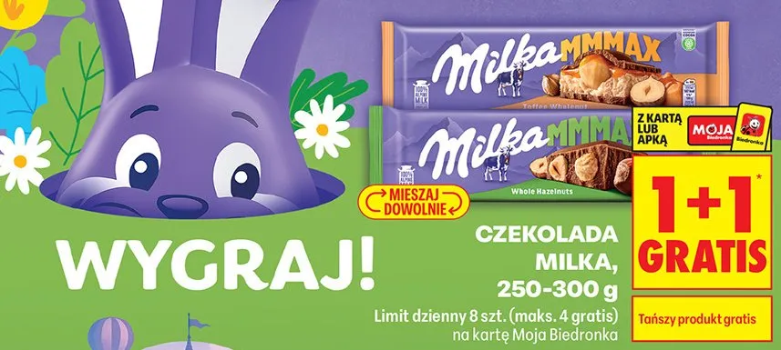Czekolada Mmmax, różne rodzaje 1+1 GRATIS promocja w Biedronka