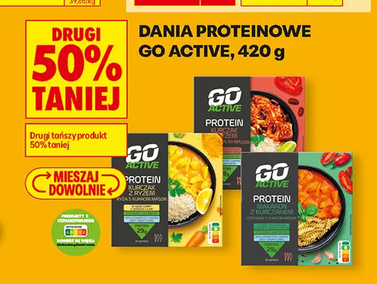 Danie proteinowe kurczak z ryżem Go Active promocja w Biedronka