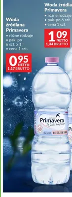 Woda źródlana Primavera 1l promocja w Makro
