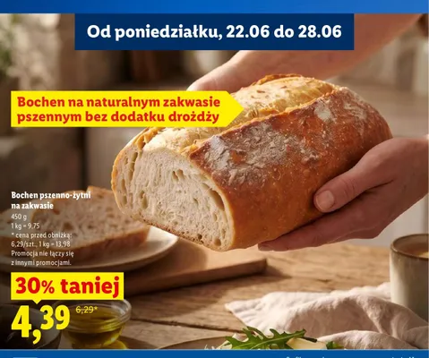 Chleb bochen pszenno-żytni na zakwasie promocja w Lidl