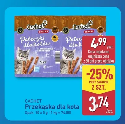 Przekąska dla kota różne rodzaje Cachet promocja w Aldi