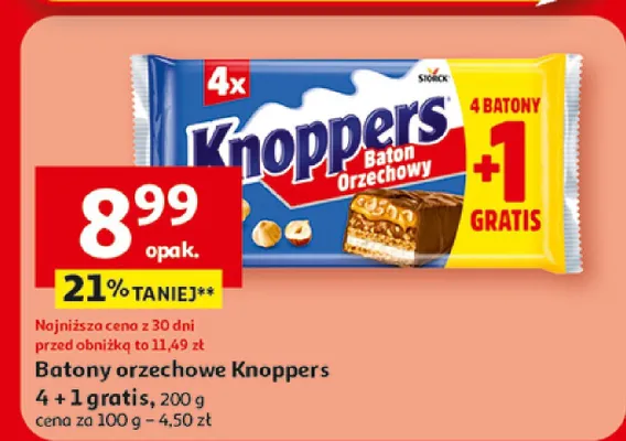 Batony orzechowe Knoppers promocja w Auchan