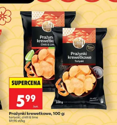 Prażynki krewetkowe chilli & lime Asia Flavours promocja w Biedronka