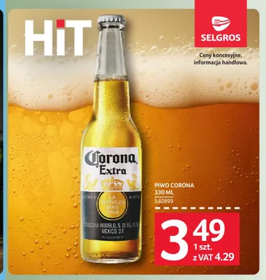 Piwo Corona Extra promocja w Selgros